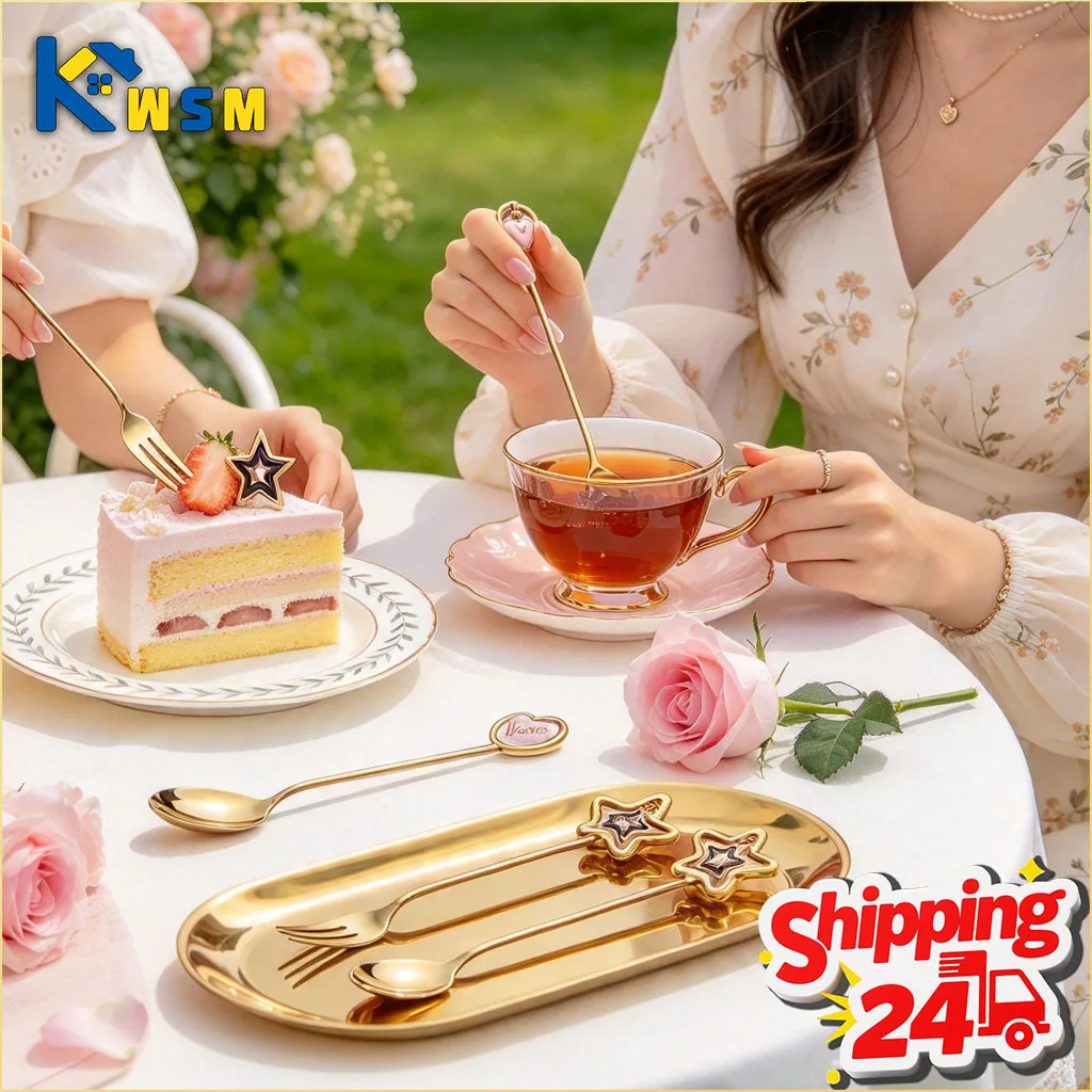 1-10PCS Creative Heart Shaped Coffee Stirring Spoon and Dessert Fork Set Wedding Party Favor Gift for Bridal Shower Anniversary