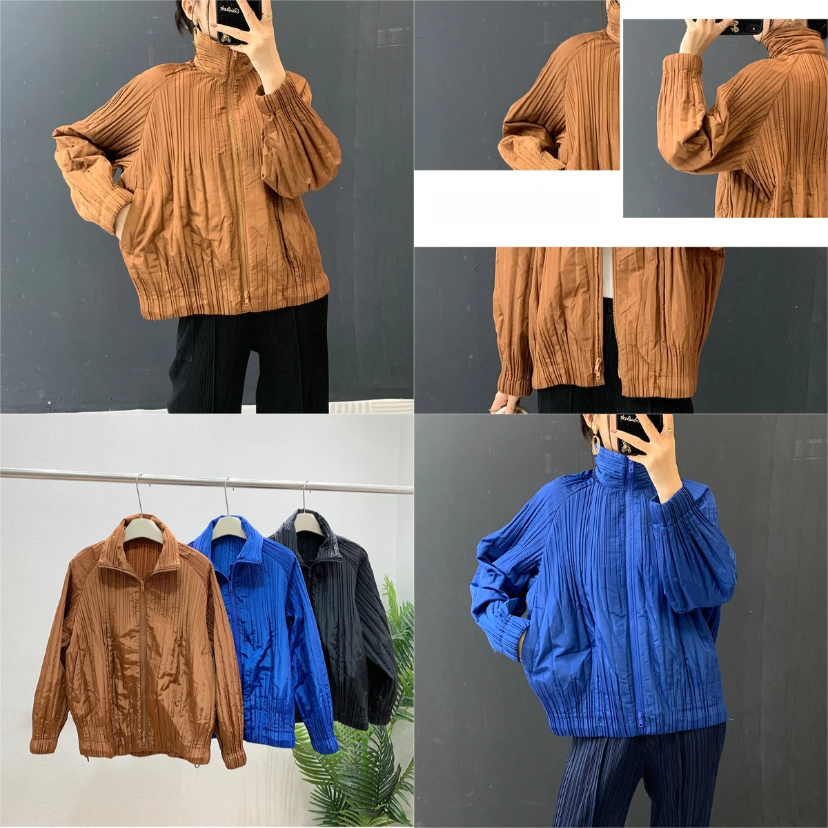 

Miyake Folds 2025 Winter Cotton Jacket Fashion Cotton Jacket Zipper Bread Clothing Temperament Hundred Women Cotton Clothing