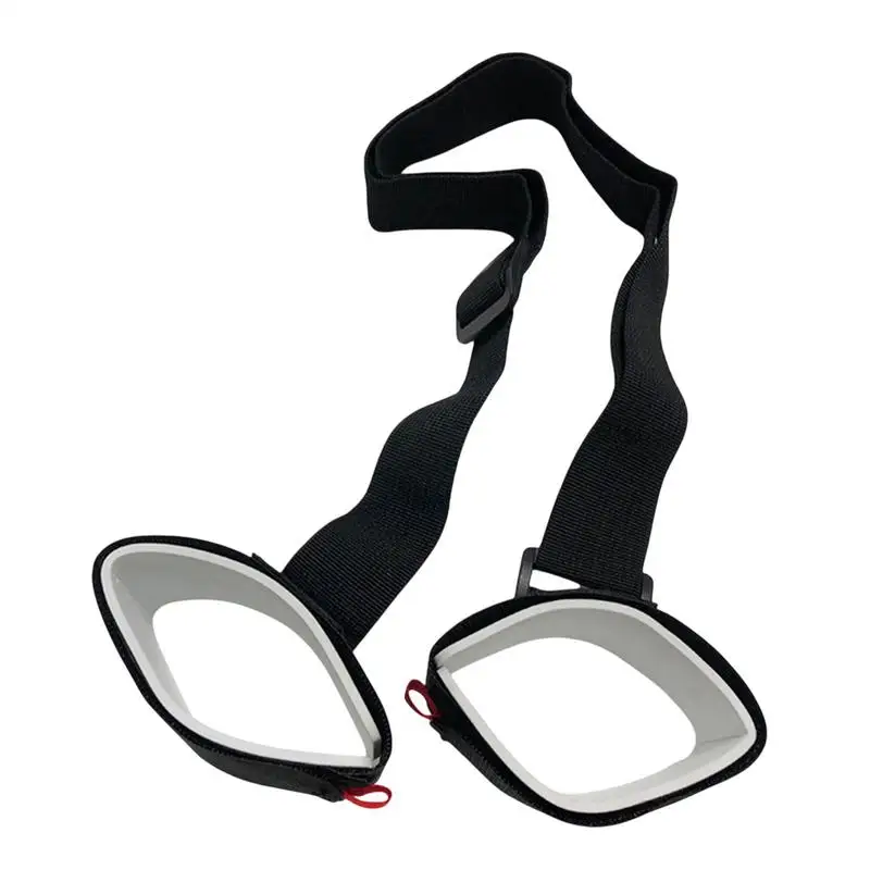 جديد التزلج القطب الكتف اليد الناقل لاش مقبض الأشرطة قابل للتعديل باك هوك حلقة حماية النايلون الأسود مقبض التزلج حزام حقيبة