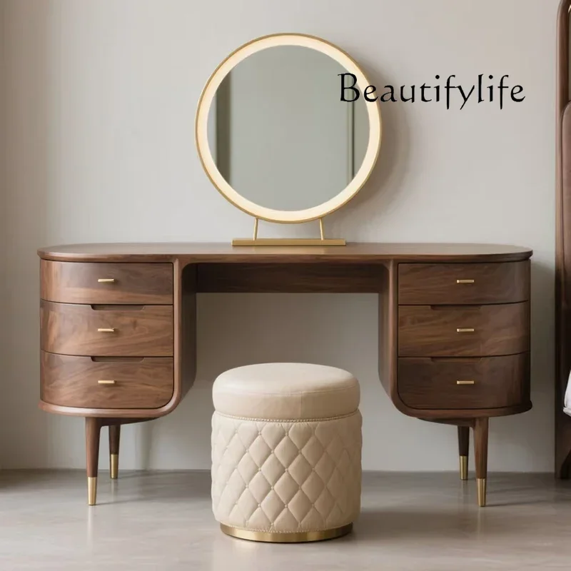 

J XS Living Room Home High-end Dressing Table Solid Wood Bedroom Modern Simple Light Luxury Dressing Table Makeup Table