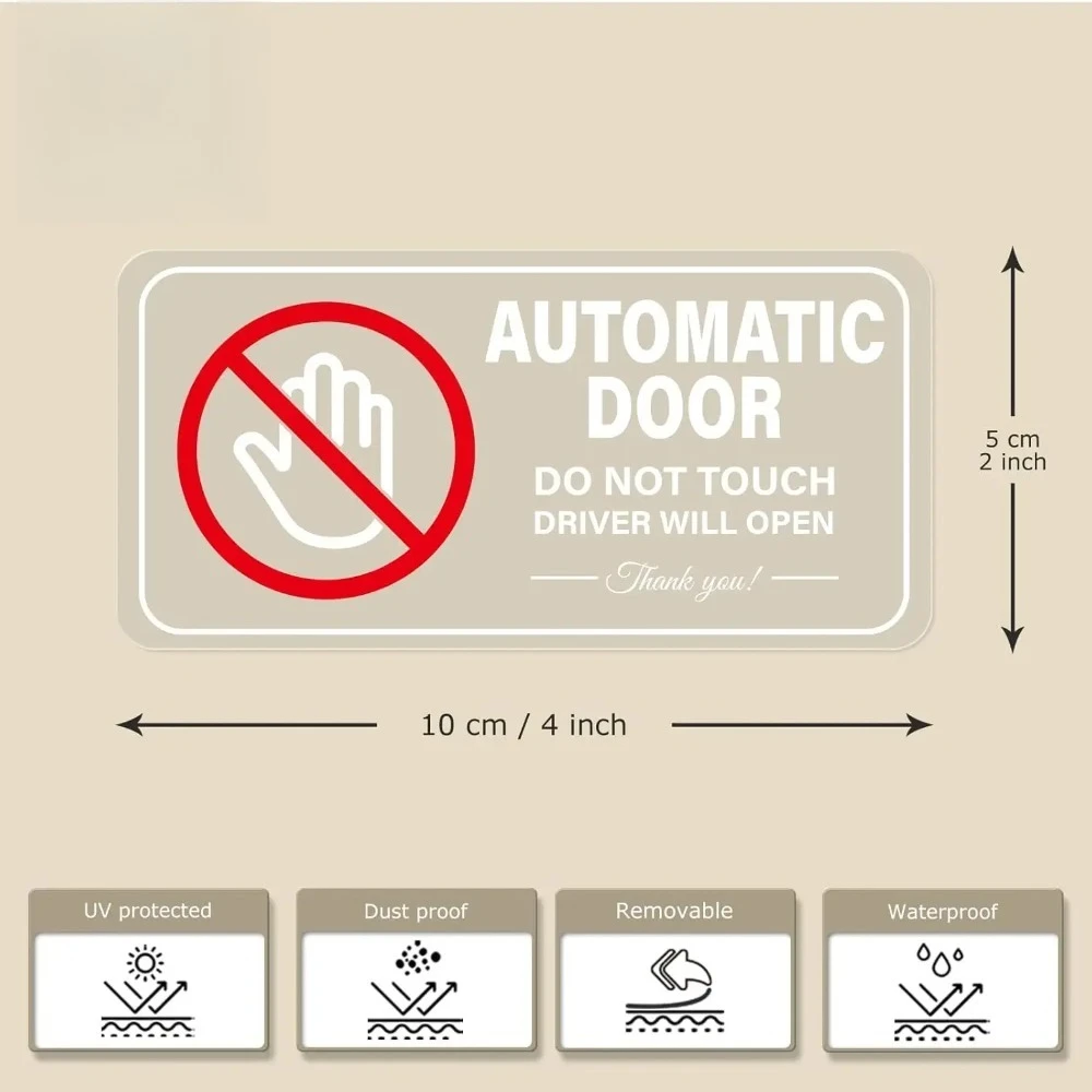 2Pcs Automatic Door Warning Vinyl Sticker Waterproof Safety Reminder Decal Truck Bumper Window Motorcycle Auto Exterior Styling