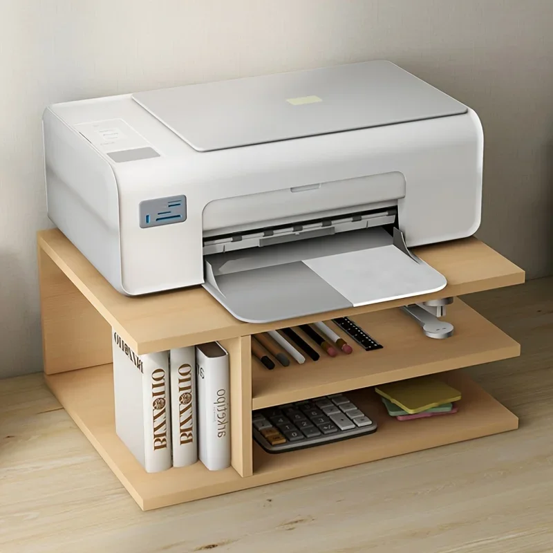 Office Desk Stationery Organizer, Printer Riser, Home Desk Organizer for Miscellaneous Items, Bookshelf