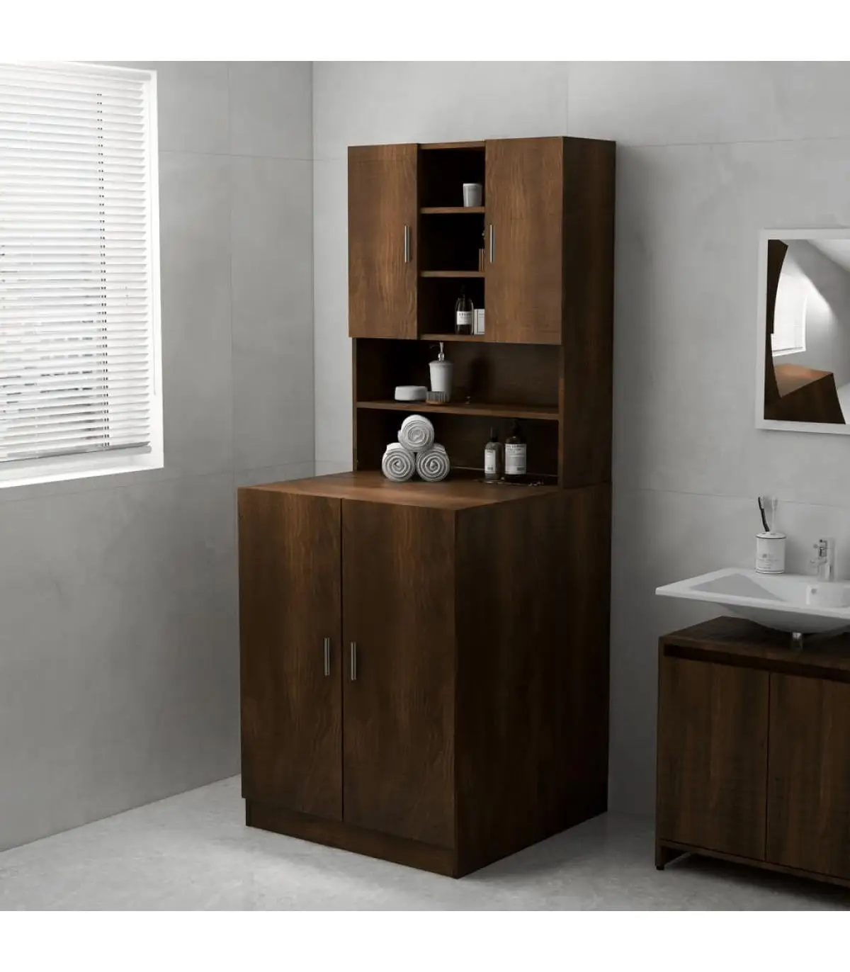 Accessories for washing machines and dryers washing machine cabinet color oak brown 71x71,5x91,5 cm