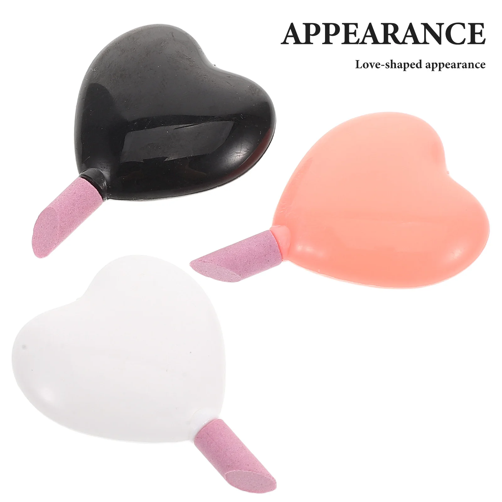 6個入り ハート型 トップネイルポリッシュリムーバーペン 軽石バッファー ポータブルキューティクルプッシャー マニキュア用 軽石ネイルケアツール