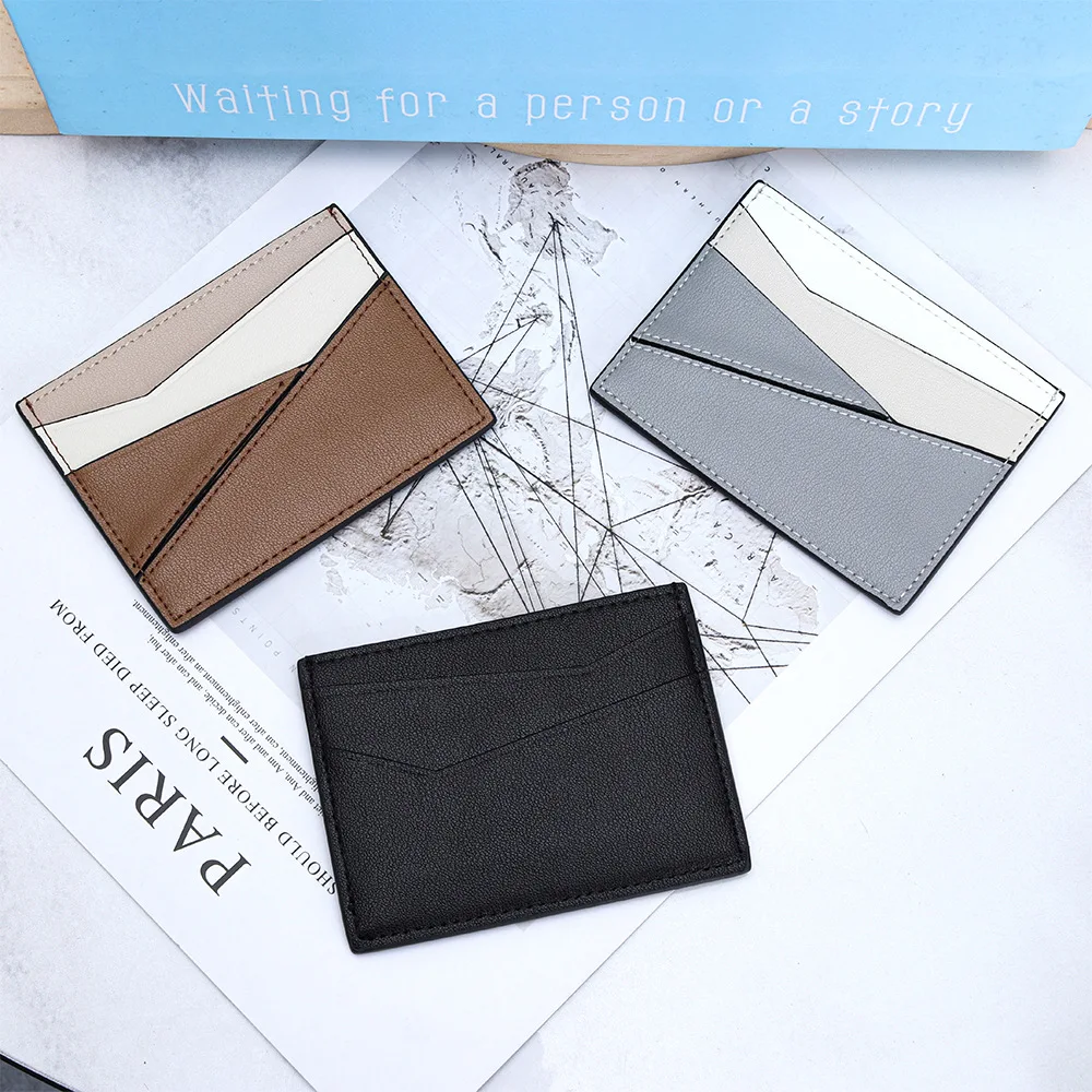 Slim Minimalist Front Pocket Wallets Genuine Leather Credit Card Holder for Men Women Portable Ultra-thin Card Cases