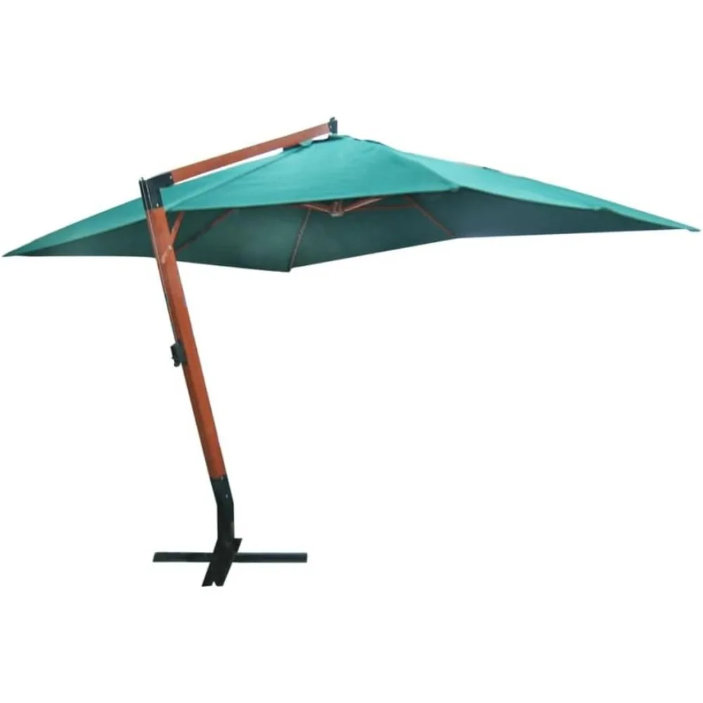 

vidaXL Cantilever Umbrella, Parasol with Cross Base, Outdoor Umbrella with Pully System, Patio Sunshade for Garden Backyard