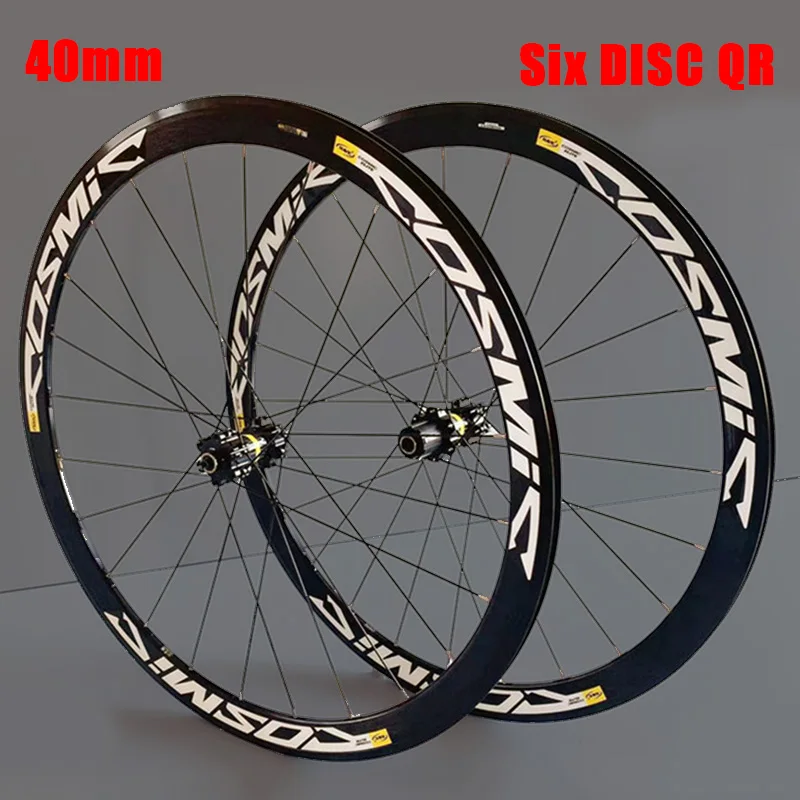 Elite Bicycle Wheel Latest High 700C 40mm Aluminum Alloy Clincher Disc Brake Six Holes Round Spokes Road Wheelset