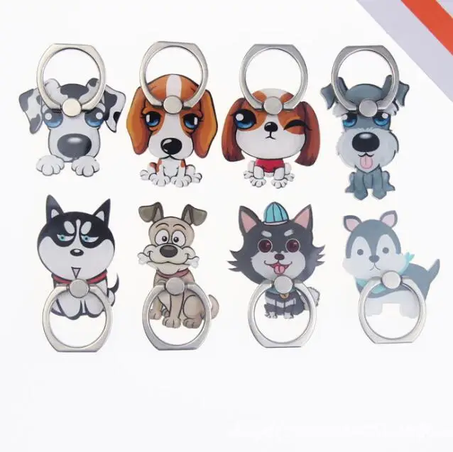 

Cartoon Dog Puppy Cute Finger Ring Smartphone Stand Holder Mobile Phone Holder For iPhone 14 15 Huawei All Phone Stand Bracket