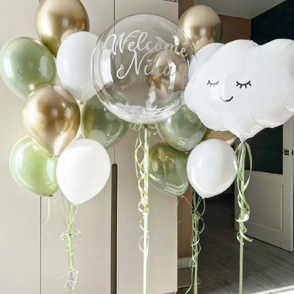 Custom Name Balloon Stickers Bubble Balloon Personlised Name Sticker Wedding Baptism Baby Shower Birthday Party Decorations