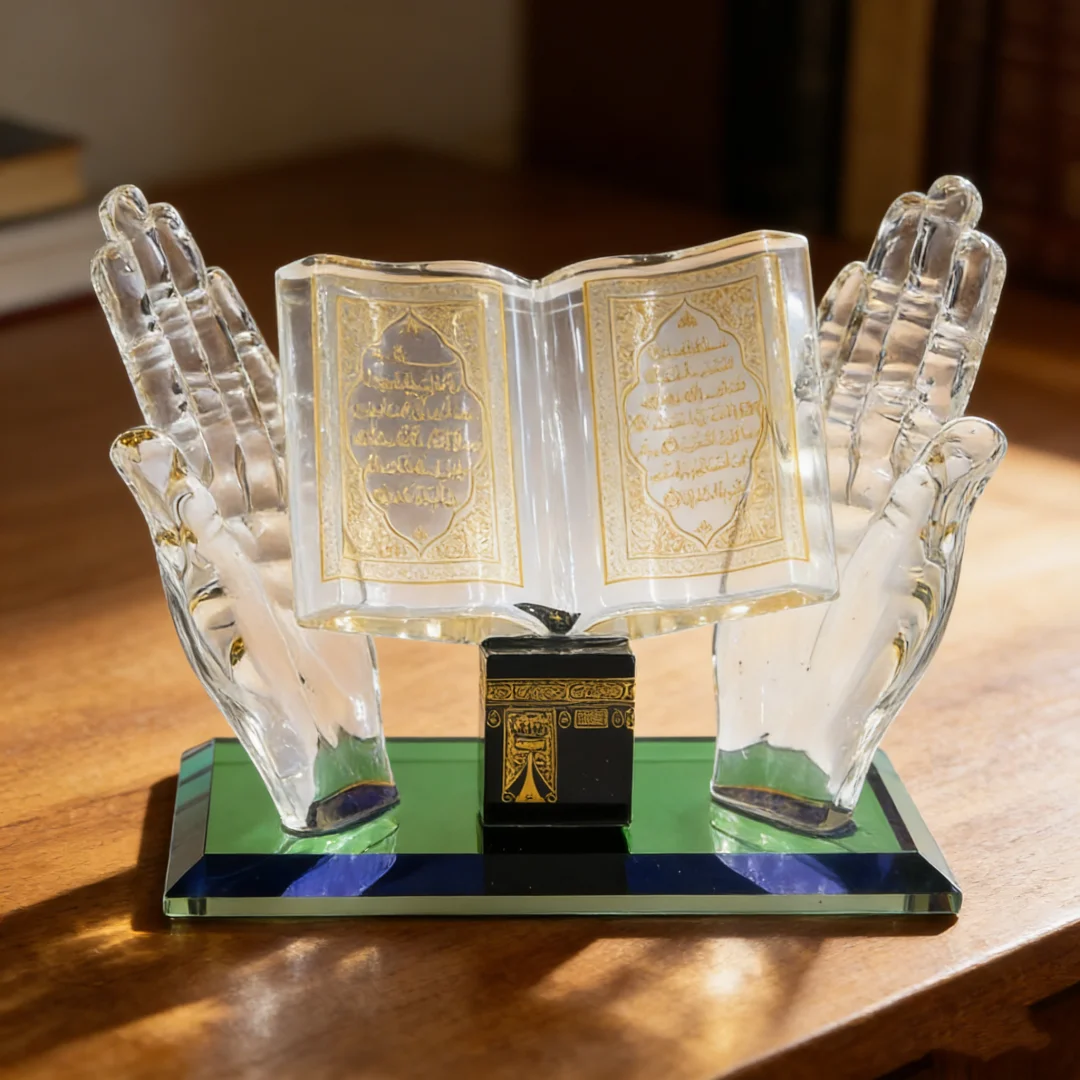 Exquisitely carved 3D ornament shaped like a handheld book, craftwork for indoor desktop display, distinctive decorative gift