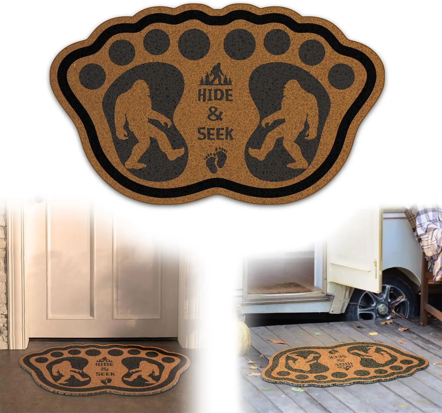 

Funny Sasquatch Doormat 30x18 Non Slip Welcome Mat for Front Door, Durable Indoor Outdoor Entry Mat with Unique Bigfoot Design
