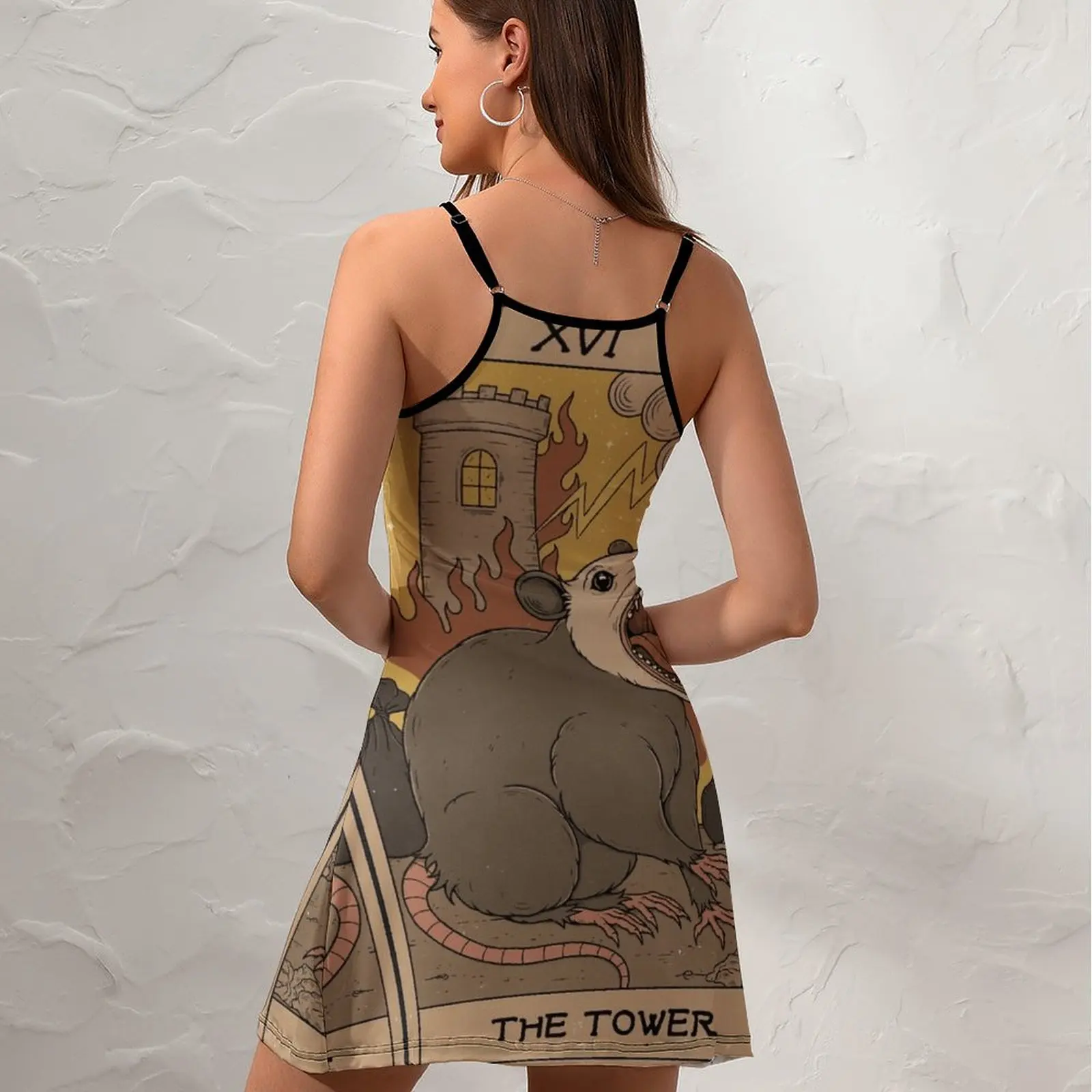 The Tower Possum Tarot for Sale B Top Quality Exotic Woman's Clothing  Women's Sling Dress Casual  Parties Dresses