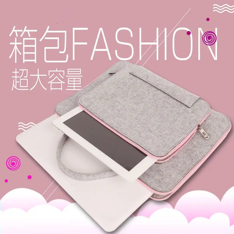 Borsa per laptop femminile ad alto livello di aspetto Materiale in feltro alla moda Borse per laptop da 13,3, 14 pollici 15,6 Pacchetto per computer di grande capacità 16