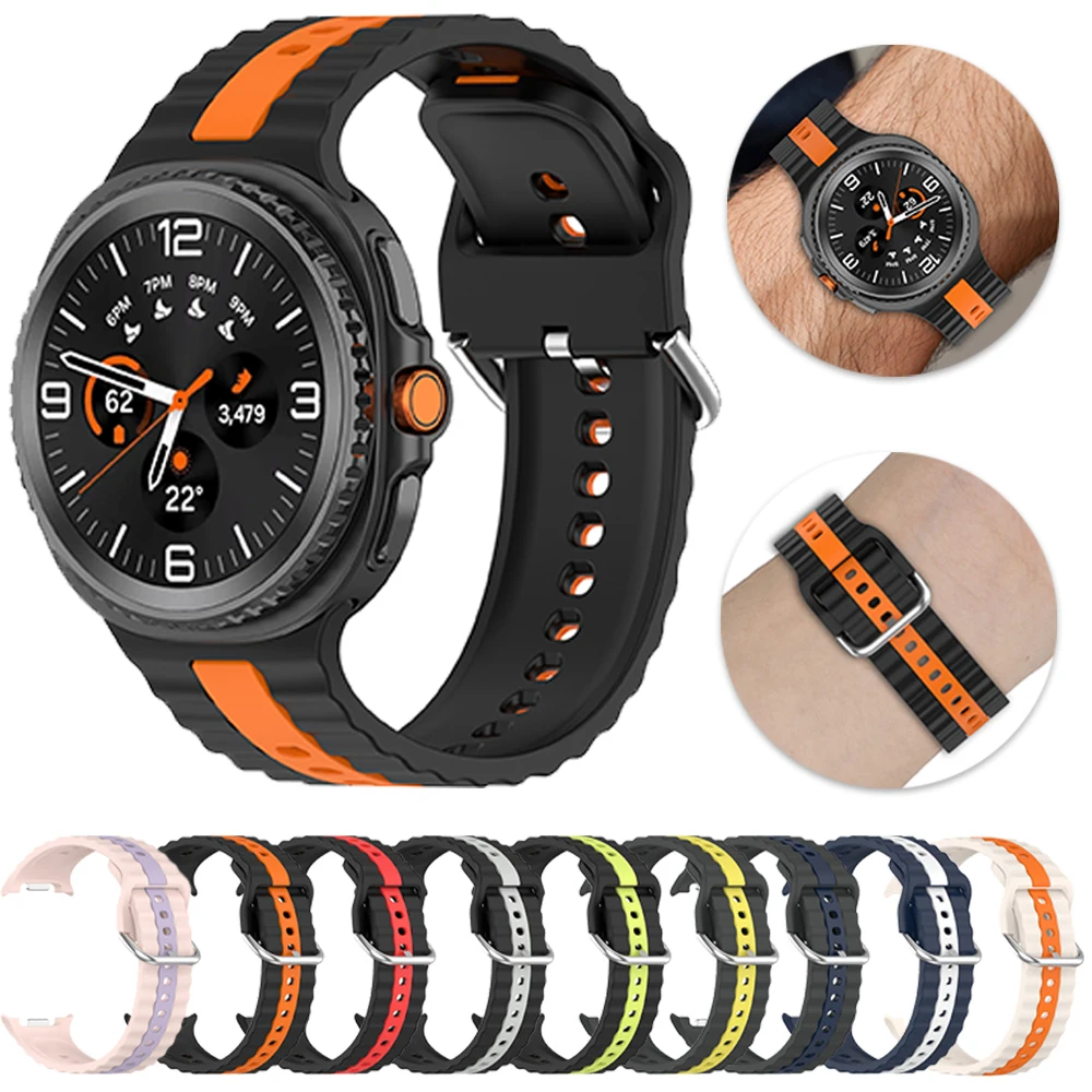 No Gaps Silikonarmband für Samsung Galaxy Watch 8 44 mm 40 mm Original atmungsaktives Armband für Galaxy Watch 8 Classic 46 mm Armband