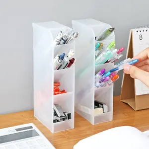 1PC White/Transparent Black Multifunctional Large Capacity Desktop Stationery Pencil Storage Box 12 MAIN SALES BOX BOX - №8