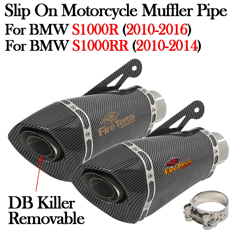 

60MM Muffler Slip-On For BMW S1000R S1000RR S1000 R RR 2010 - 2016 Motorcycle Exhaust Pipe System Modify Escape Moto DB Killer