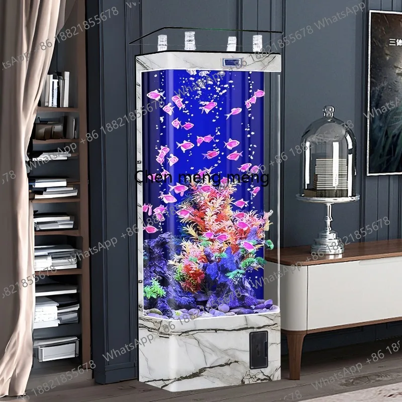 

2026 new fish tank living room TV cabinet next to floor-to-ceiling square water box household all-in-one machine