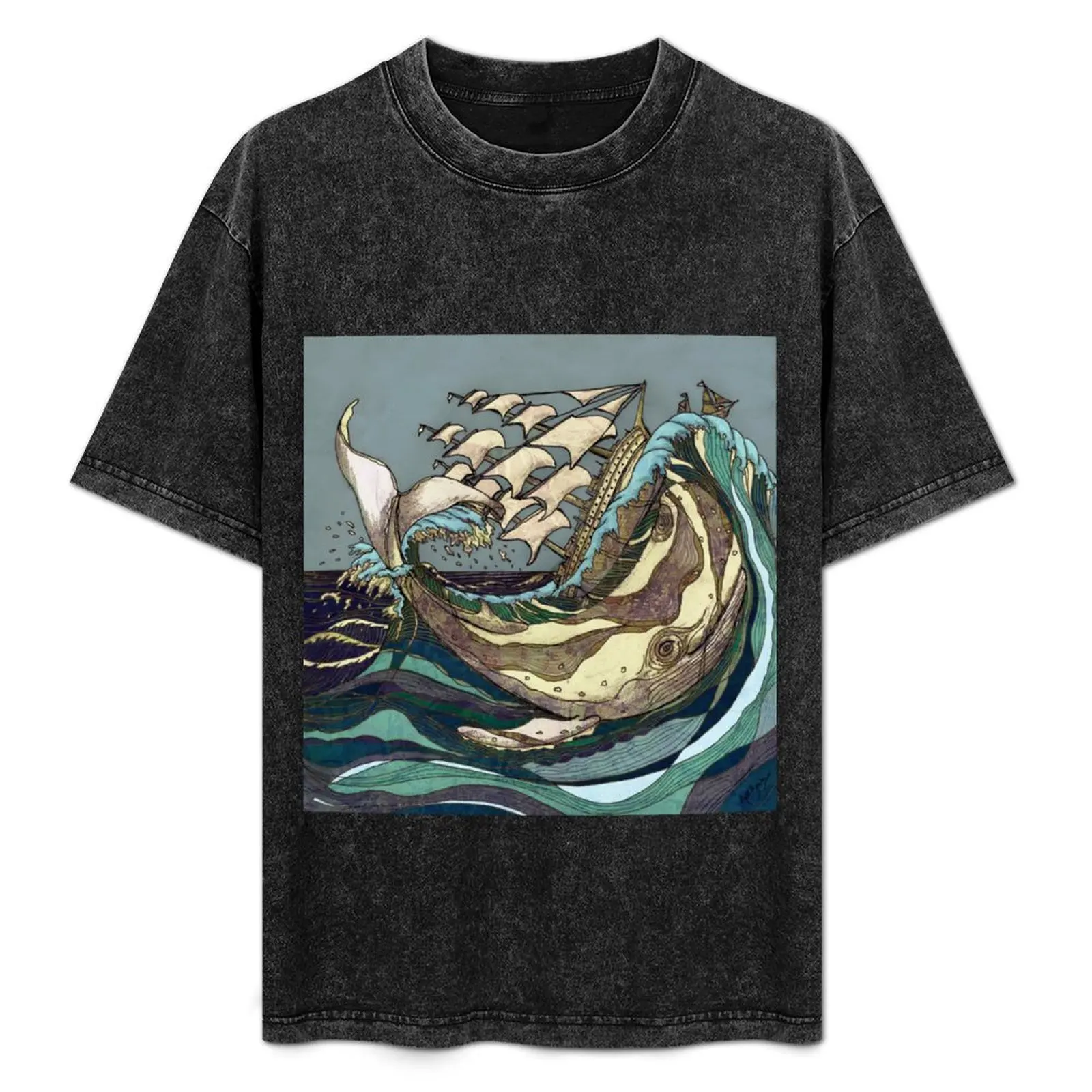 

Leviathan Strikes - Whale, Sea and Sailing Ship T-Shirt hippie clothes tees mens graphic t-shirts hip hop