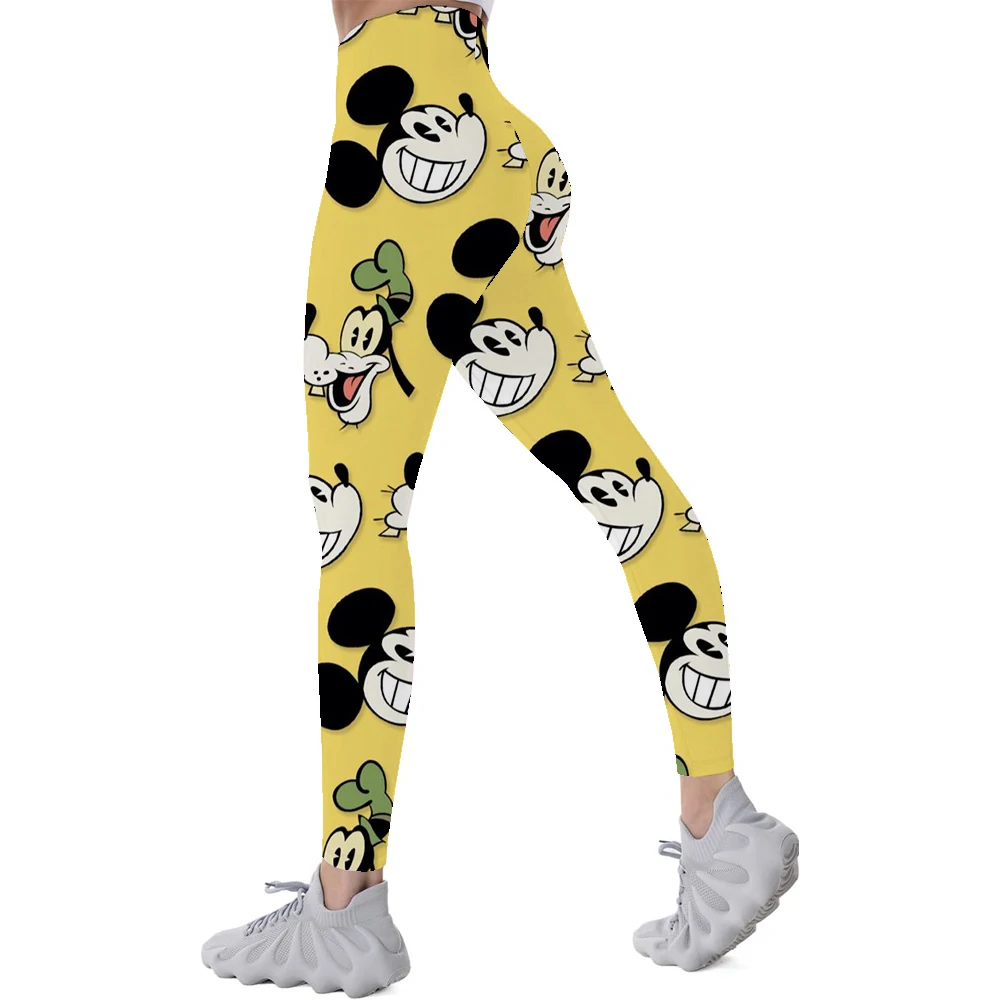 3D 인쇄 레깅스 푸시 업 레깅스 스포츠 여성 피트니스 러닝 바지 만화 미키 마우스 인쇄 스타일 소녀 레깅스 ﻿