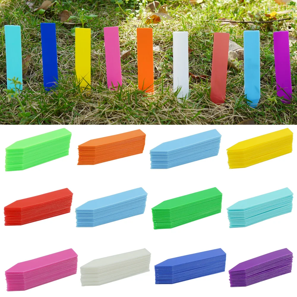 

Garden Multicolor Plastic Plant Labels T-Type Waterproof Re-Usable Tag Markers Record Plate Flower Vegetables Potted Sign Stakes