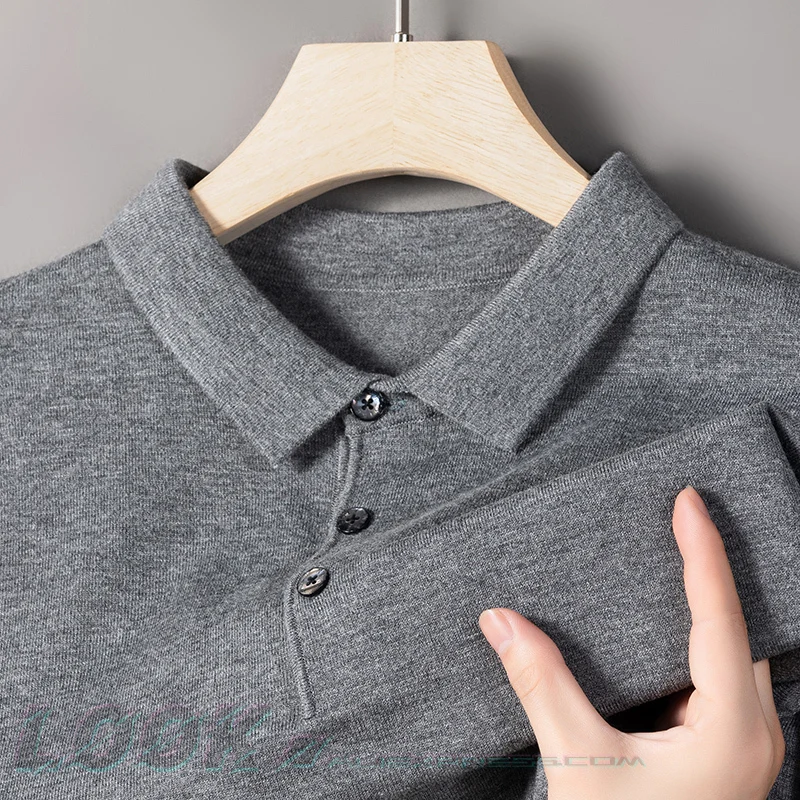 Men Autumn Long Sleeve Wool Blend Solid Color Polo Neck Pullover Sweater Casual Innerwear Sizes M-4XL Multiple Colors Available