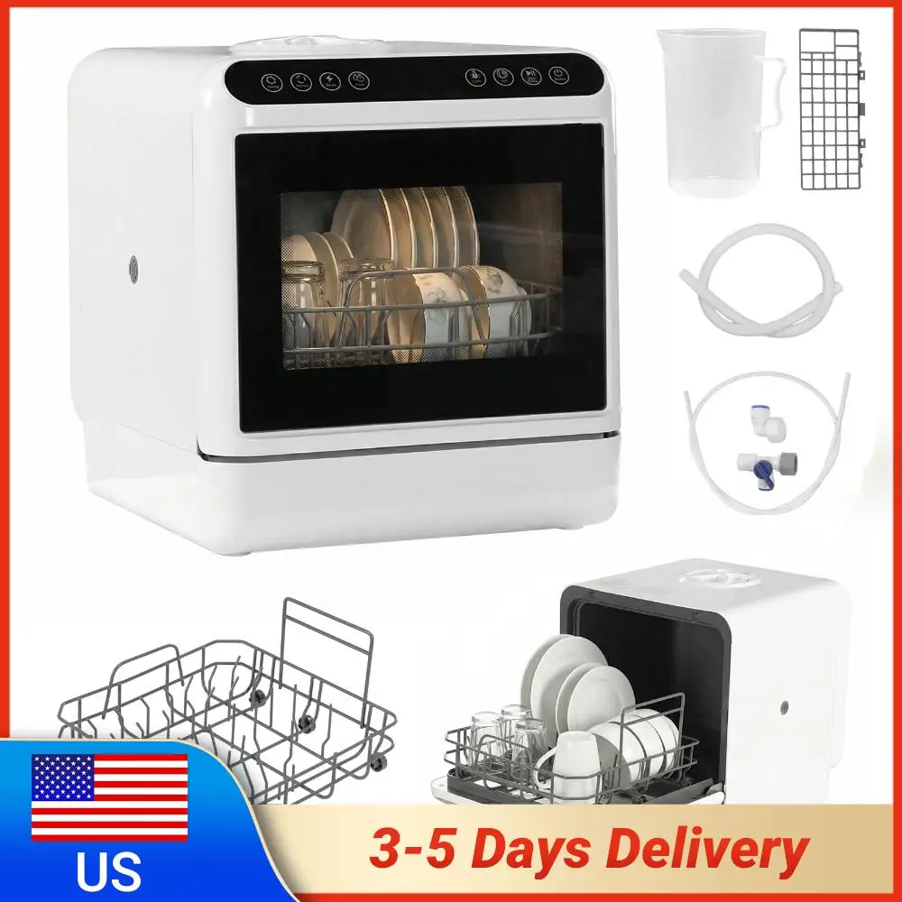 

Портативная посудомоечная машина с встроенным резервуаром для воды 6 л, автоматическая, без подключения к водопроводу, с функцией высокотемпературной стерилизации и сушки воздухом, для квартир