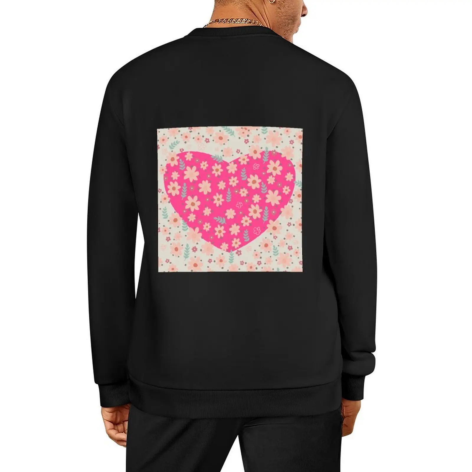 

heart with flowers Pullover blouse clothes for men men's winter sweater winter clothes men sweatshirt