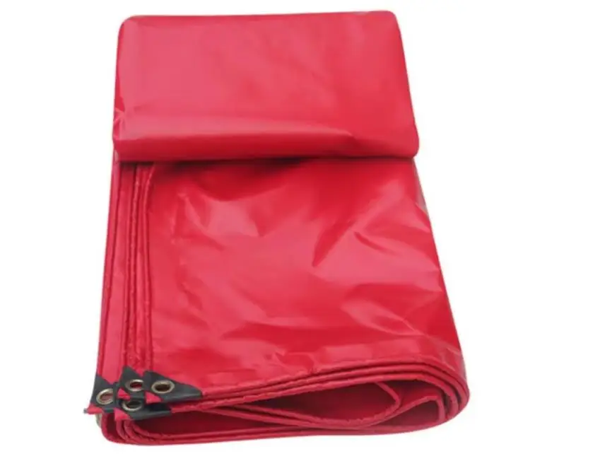 Heavy-duty 500g/sqm Multiple Sizes Red Outdoor Waterproof PVC Canvas, Rain Tarpaulin, Truck Tarp. Sunshade Cover Cloth Mat