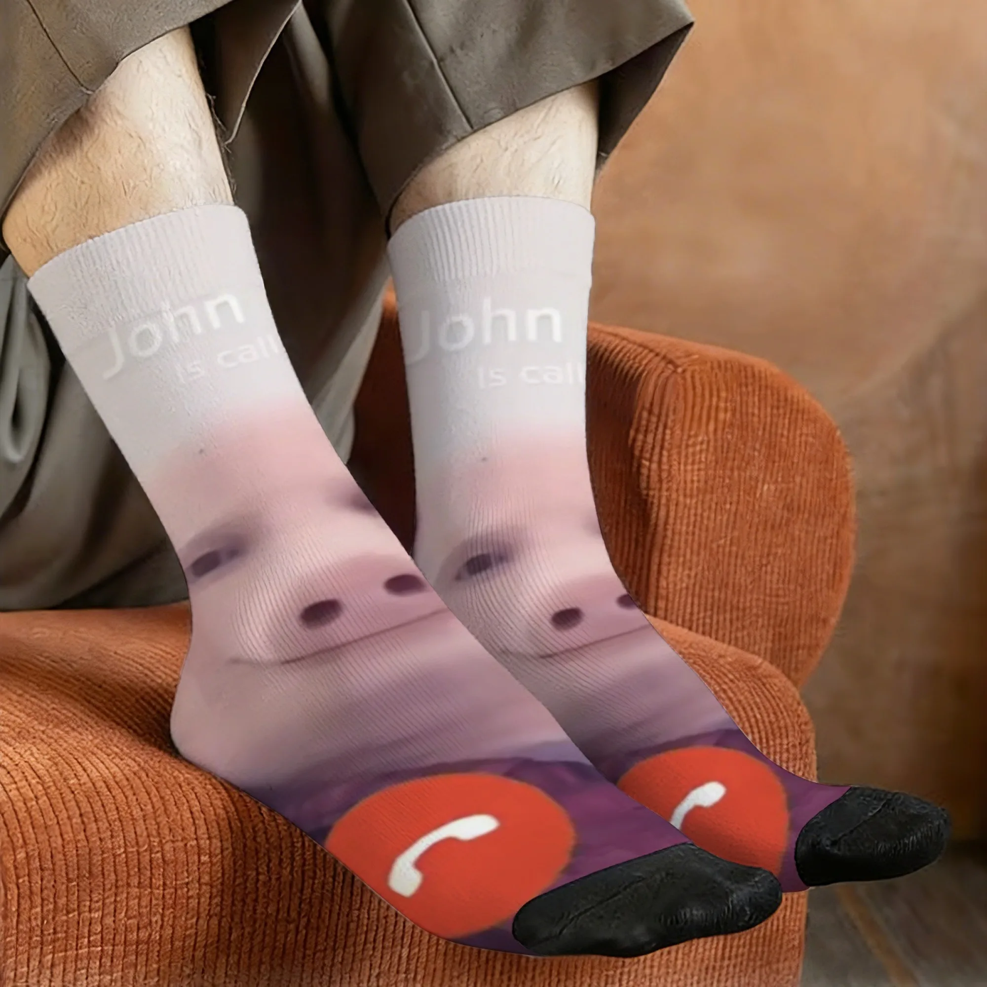 Niedliche John Pig Herrensocken, Persönliche Neuheit Lustige Socken, Atmungsaktive Hautfreundliche Weiche Rutschfeste Sportsocken, Verrückte Partygeschenke – Detail 3