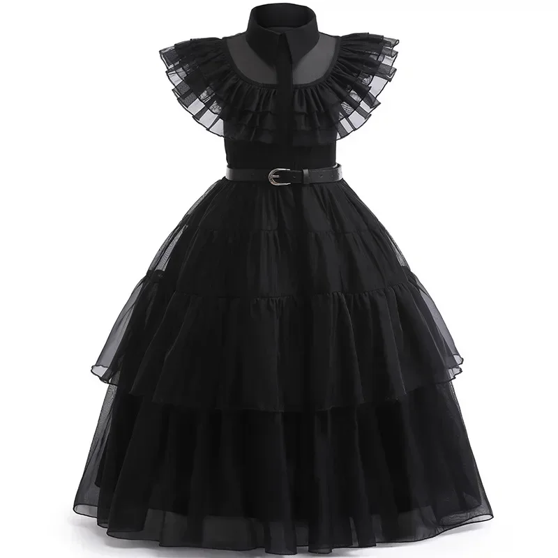 

New Wednesday Addams Cosplay Costume Addams Black Grenadine Dress Costumes