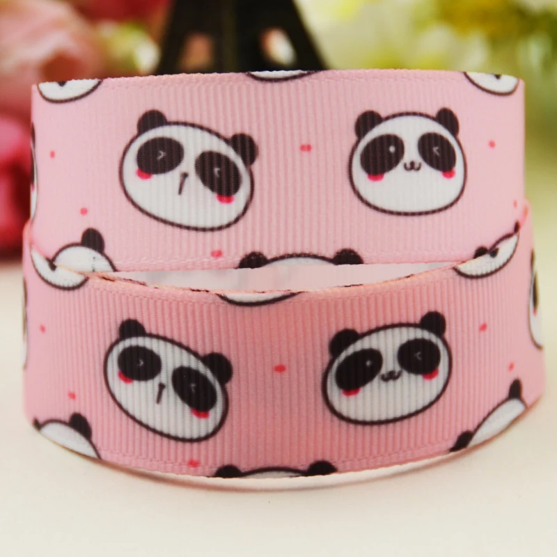 22mm 25mm 38mm 75mm bear&Panda cartoon printed Grosgrain Ribbon party decoration 10 Yards satin ribbons
