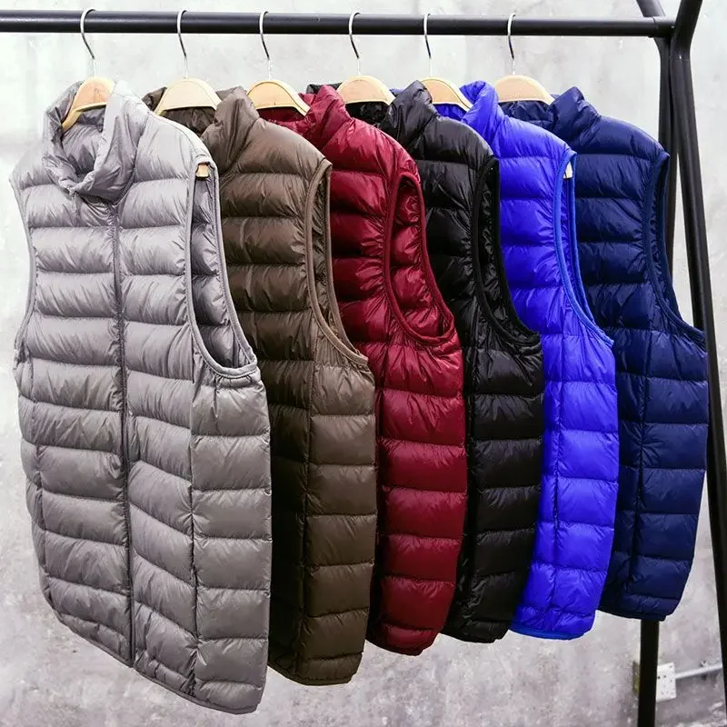 

Coat Ultralight Sleeveless Puffer Vest Jacket Ultra Thin Warm Lightweight Down Jacket Waistcoat Winter Men Vest Coats