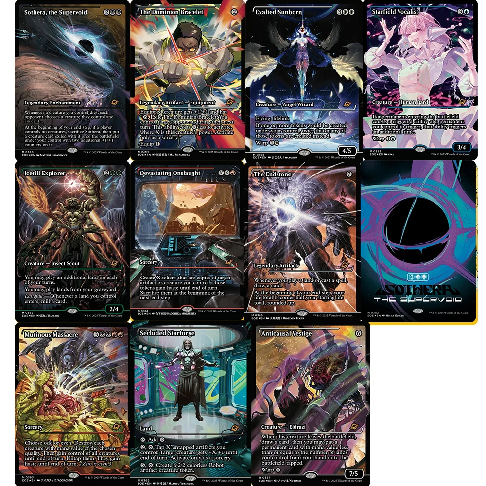애니메이션 캐릭터 Commander Eye of the Storm Ebony Gold 반지 DIY 홈 메이드 Xtreme 컬렉션 카드 크리스마스 생일 선물 완구