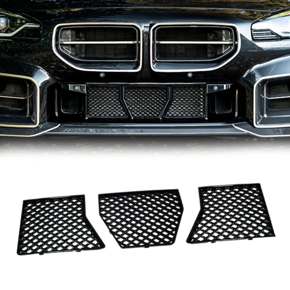 

3pcs Car Front Bumper Grille For BMW G87 M2 2023-2025 Grille Mesh Guard Improved Airflow ABS Center Lower Grille Mesh Guard
