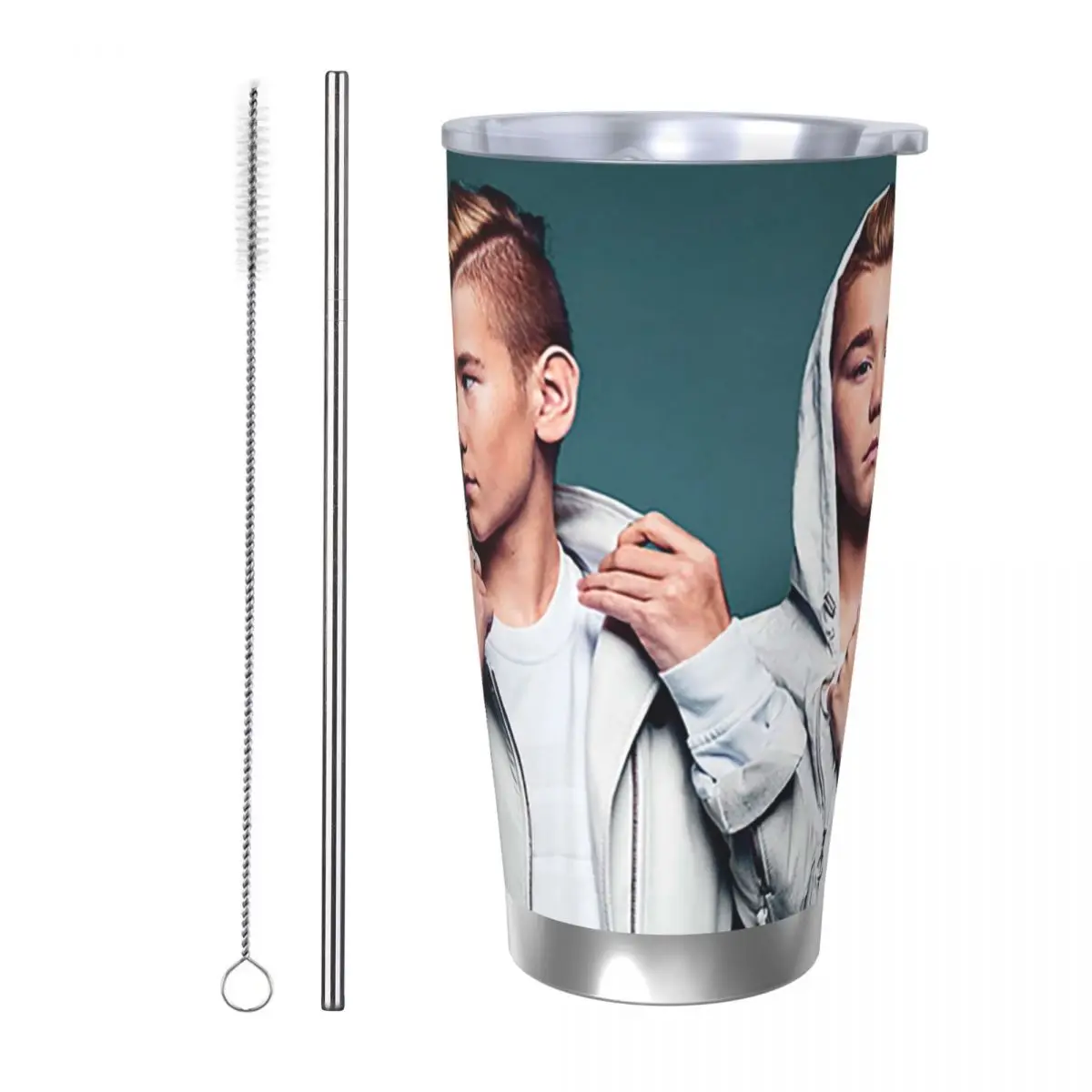 

Marcus And Martinus Sweden Norway Eurovision Stainless Steel Tumbler Vacuum Insulated Mugs Thermal Cold Cups Straws Lid 20oz
