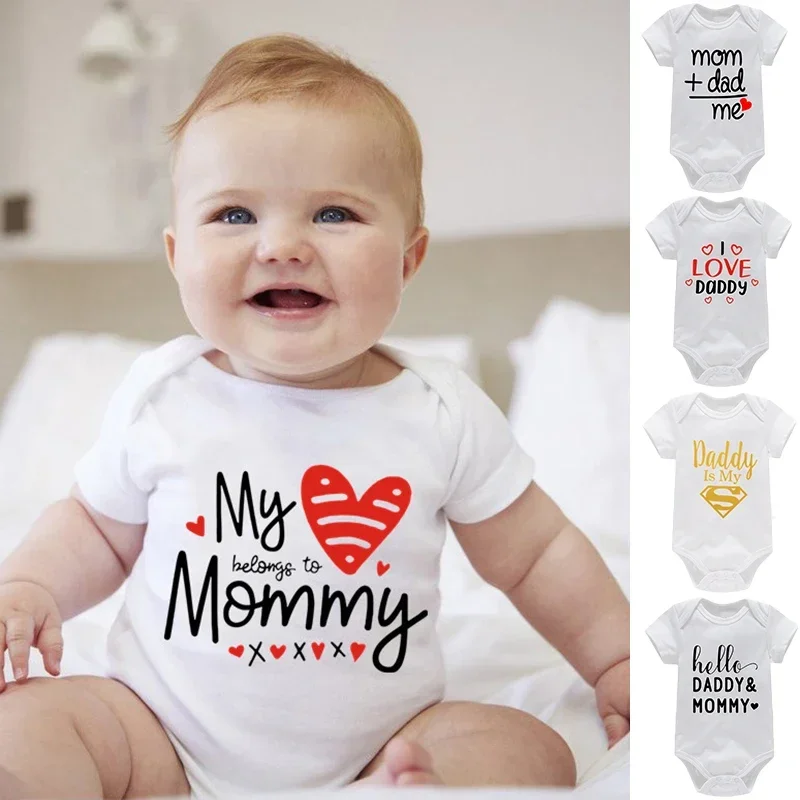 100% Cotton Baby Clothes 3PCS Letter Print Baby Bodysuits Spring Summer Short Sleeve Newborn Baby photography outfits