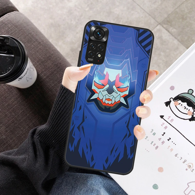 샤오미 레드미 만화 발로란트 케이스, 레드미 노트 11 10 9 8 12 프로 10S 11S 12S 커버, 레드미 9 10 10A 9C 10C 12C 용