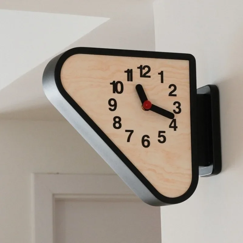New Indoor Double Sided Wall Clocks Corner Silent Timer Triangle Art Hanging Watch Household Pointer Living Room Corner Dec