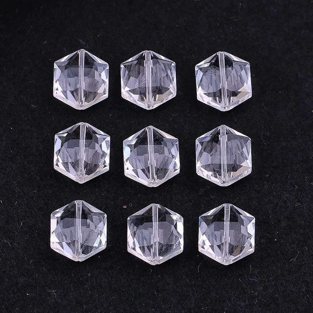 10PCS Transparent Crystal Beads Pendant Multi-faceted Star of David Handmade Glass Art DIY Wind Chime Garden Sunlight Collector - view 4