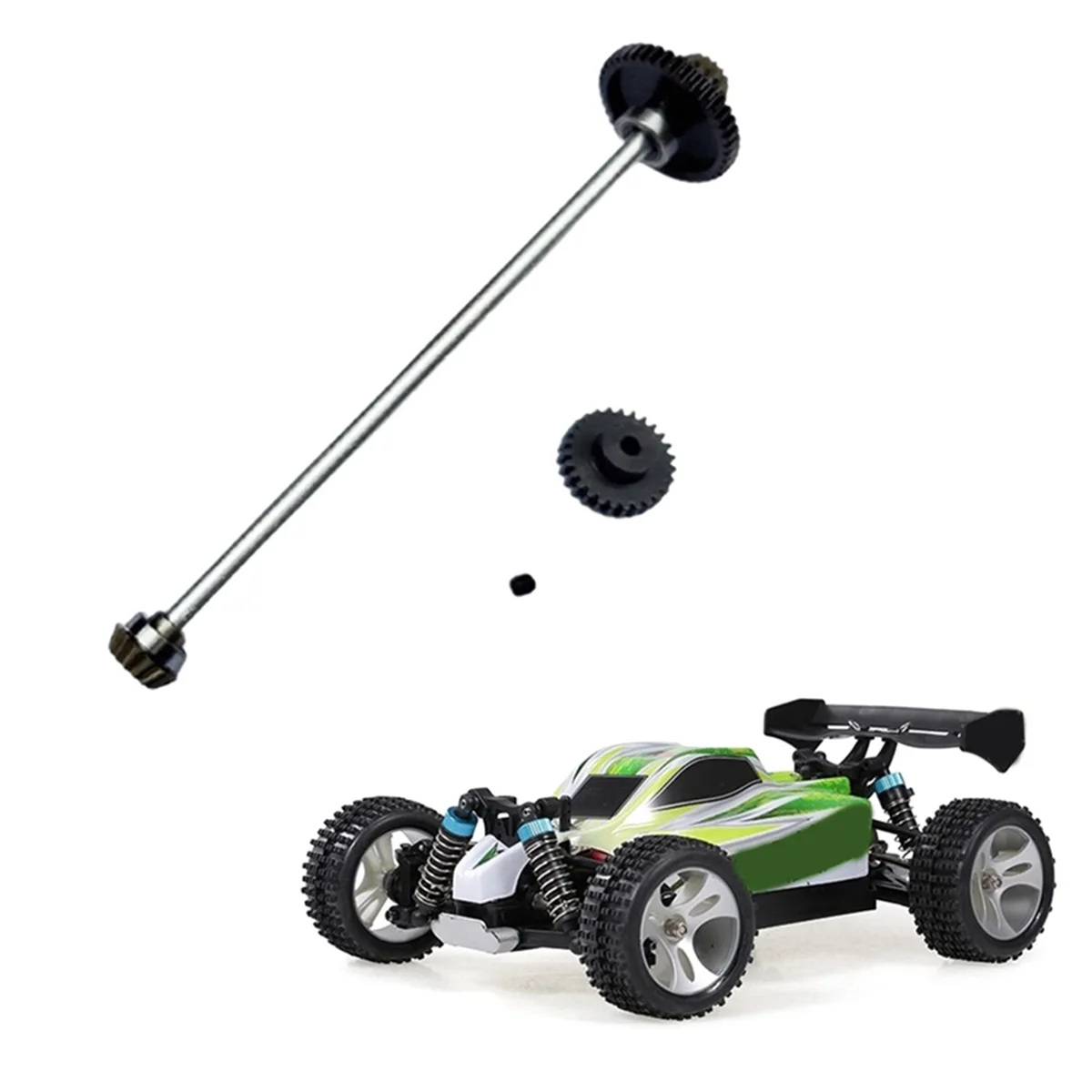 BAAA-Asse principale in metallo Albero di trasmissione centrale con set di ingranaggi motore 27T per parti di aggiornamento per auto Wltoys A959-B A969-B A979-B K929-B RC