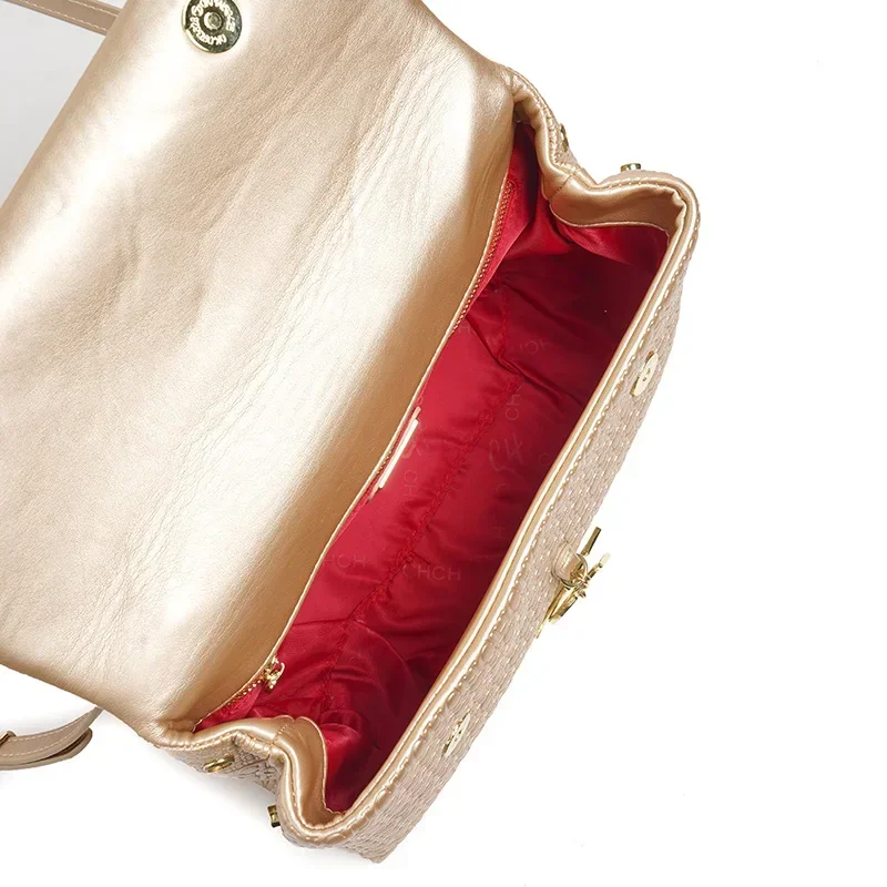 Tas Tangan CH Ringan PU+TPU 28x12x9cm, Dompet Kompartemen Resleting 5 Warna, Tas Jinjing Ringkas untuk Ponsel & Dompet