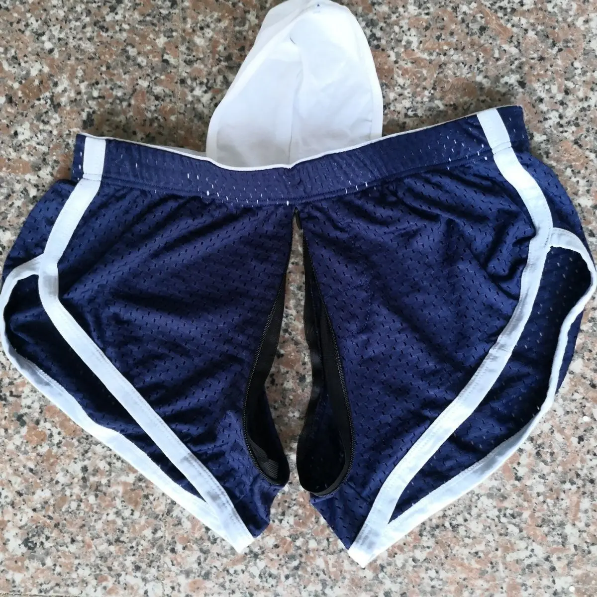 Summer Invisible Zipper Open Crotch Sex Shorts Outdoor Men Home Loose Couples Sexual Bottoms