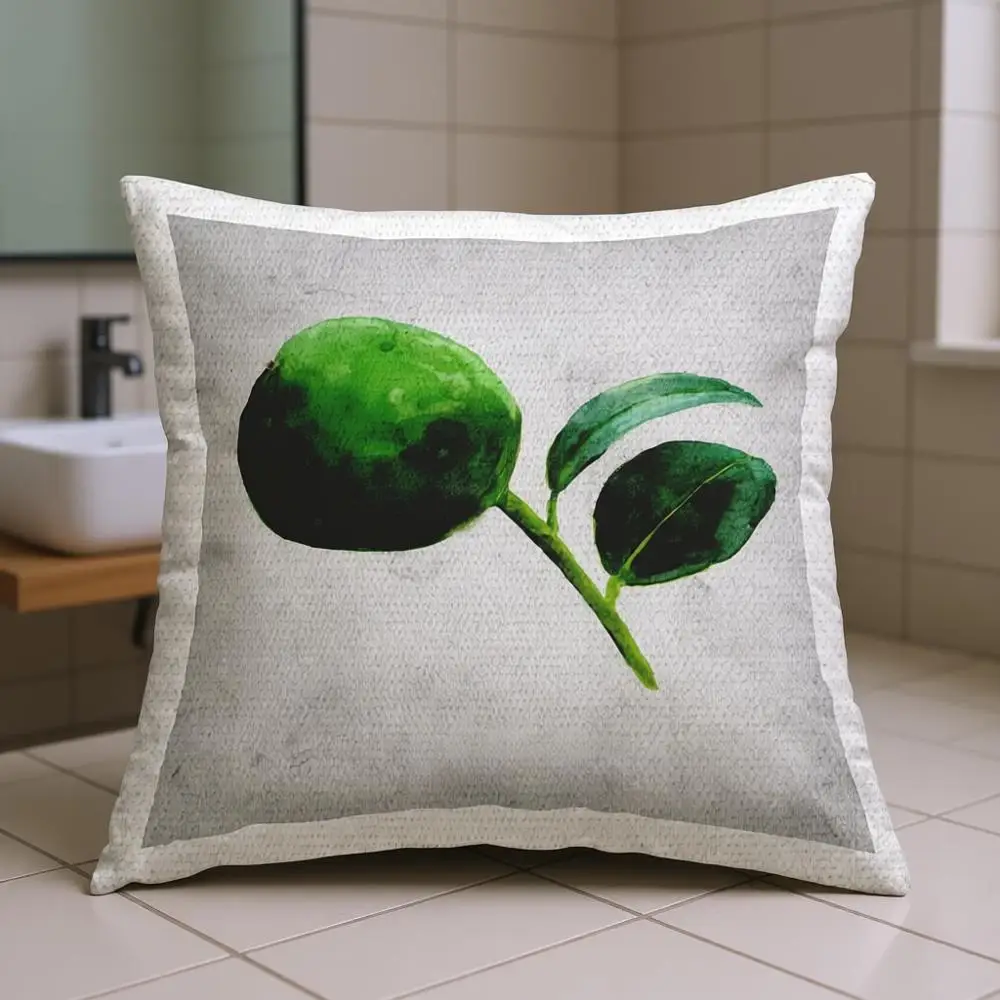 

Декоративная подушка с зеленым принтом для улицы, 18x7x18 дюймов, дизайн кухни из лайма