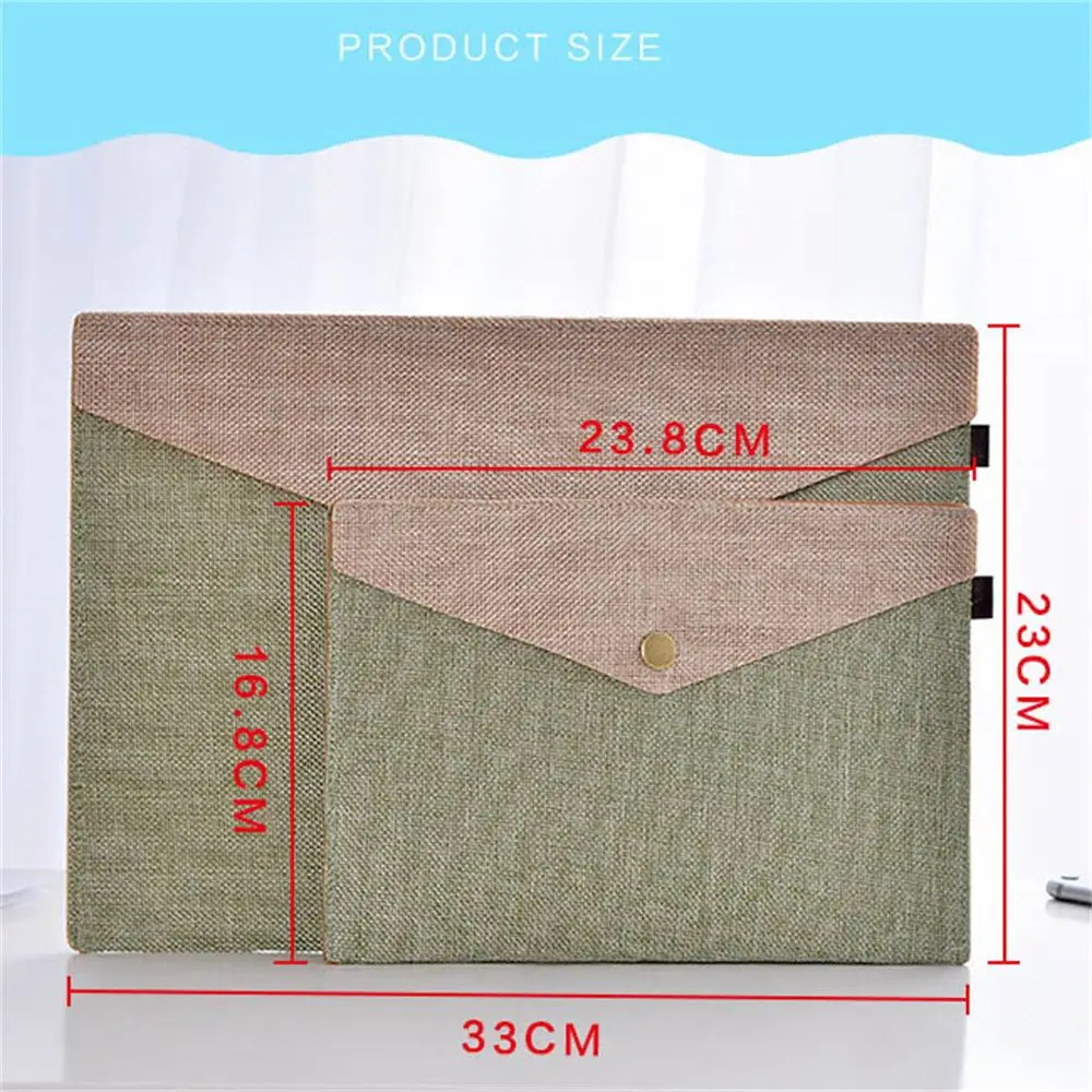 Imitation Linen Canvas Stationery Cases Document Bag Work Office File Bags File Folders Folders Organizers File Envelopes