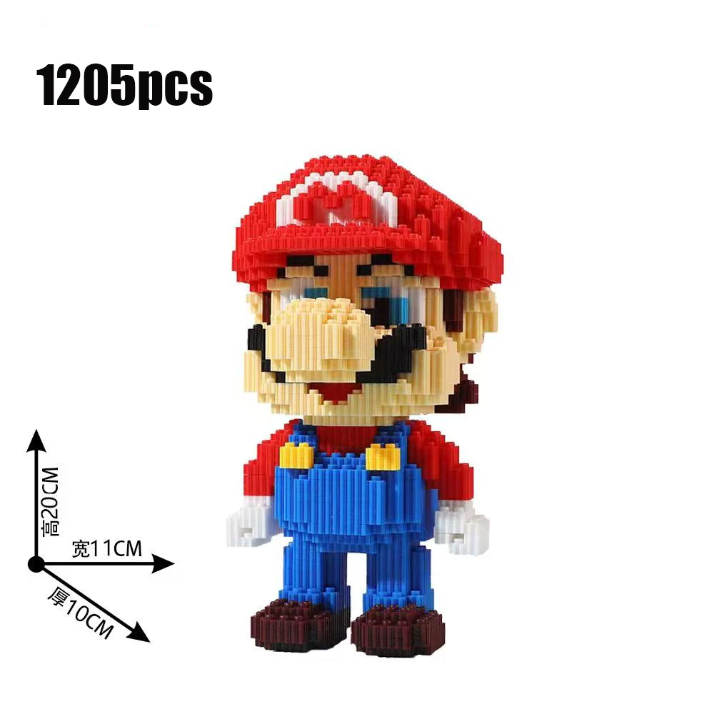 MINISO Classic gold Mario model tandem particle building blocks for children adult puzzle solving compression toy gift decoratio