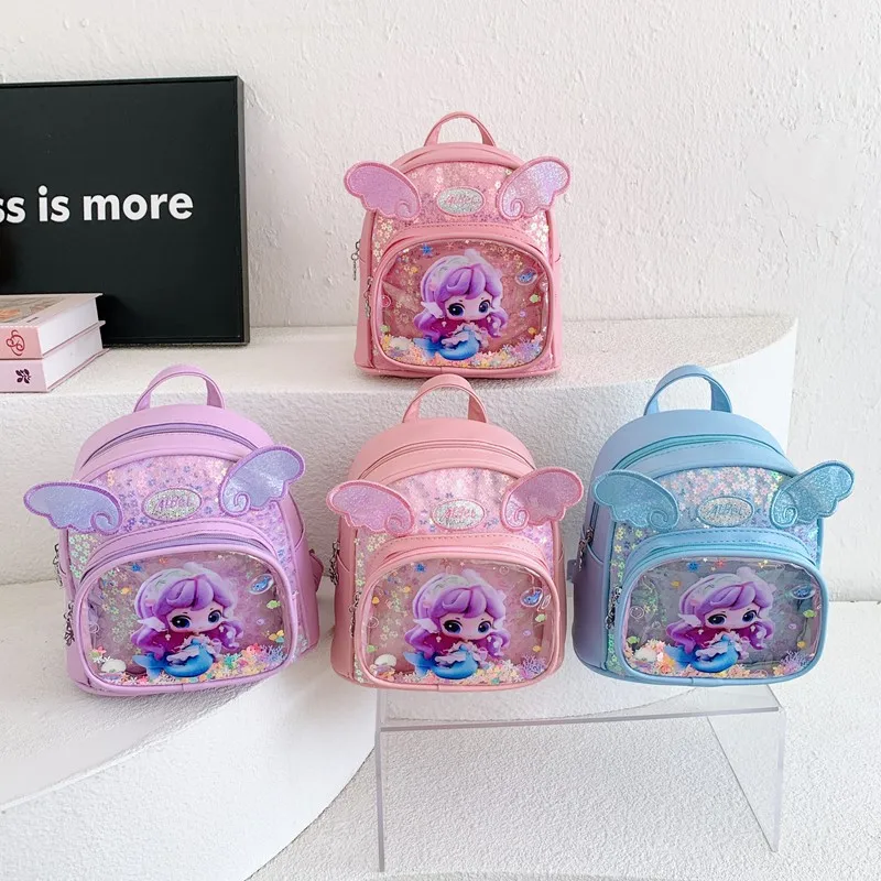

Новый рюкзак принцессы с блестками для дошкольников, милая легкая детская школьная сумка в корейском стиле с героями мультфильмов