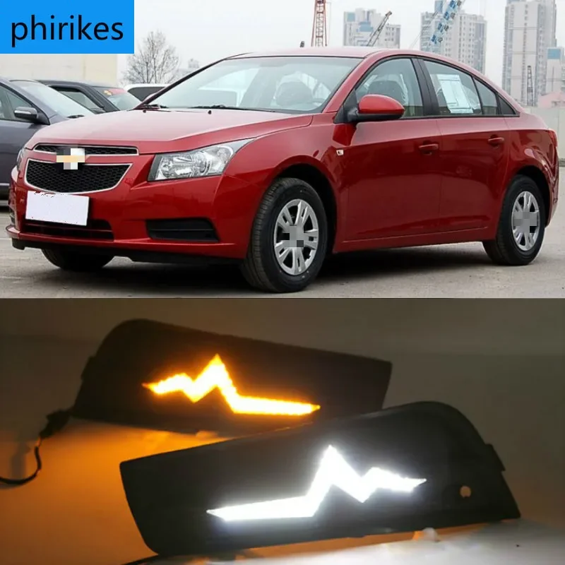 

2PCS LED for chevrolet cruze 2009 2010 2011 2012 2013 2014 DRL Daytime Running Light Daylight with turn signal lamp