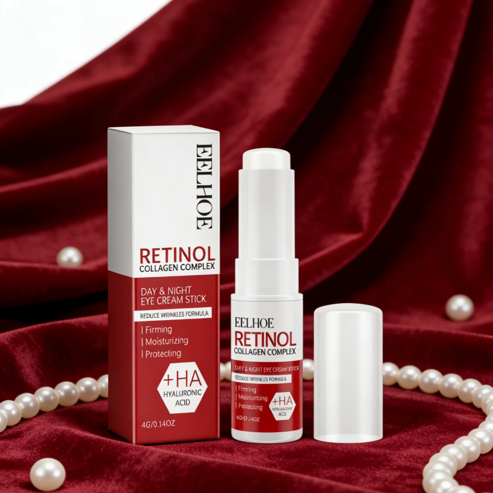 Eelhoe Retinol Collagen Eye Cream Stick Antiarrugas, Reduce las Líneas Finas, Reafirmante, Tensa la Piel Flácida, Suaviza e Hidrata la Piel del Contorno de Ojos