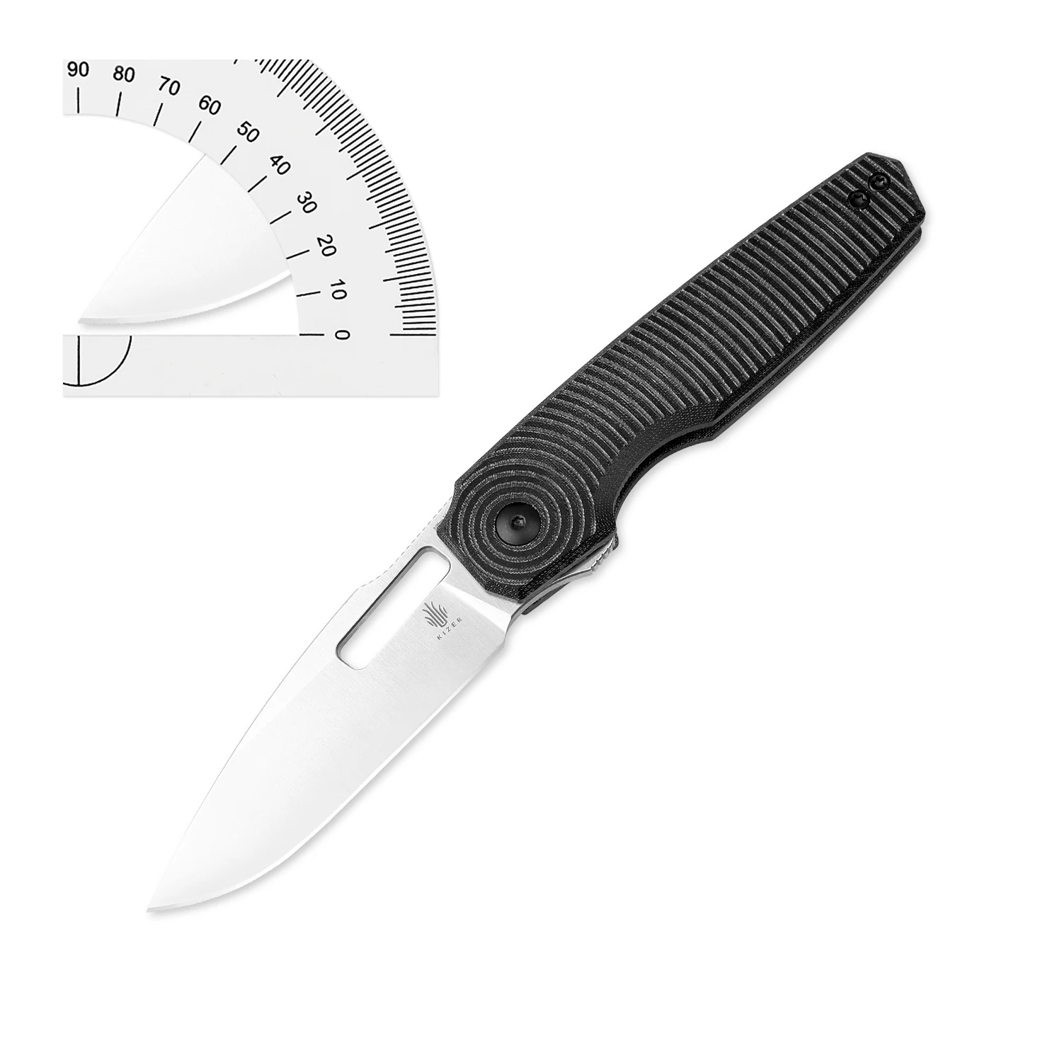 Kizer Survival Knife Dogfish V3640A1 2024 New Micarta Handle with NitroV Steel Blade Outdoor EDC Knife