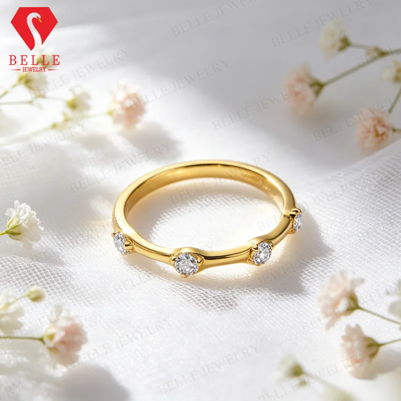 Moissanite Ring 925 Sterling Silver Round Cut D GRA Certified Hypoallergenic Fine Jewelry Factory Direct Daily Versatile Jewelry